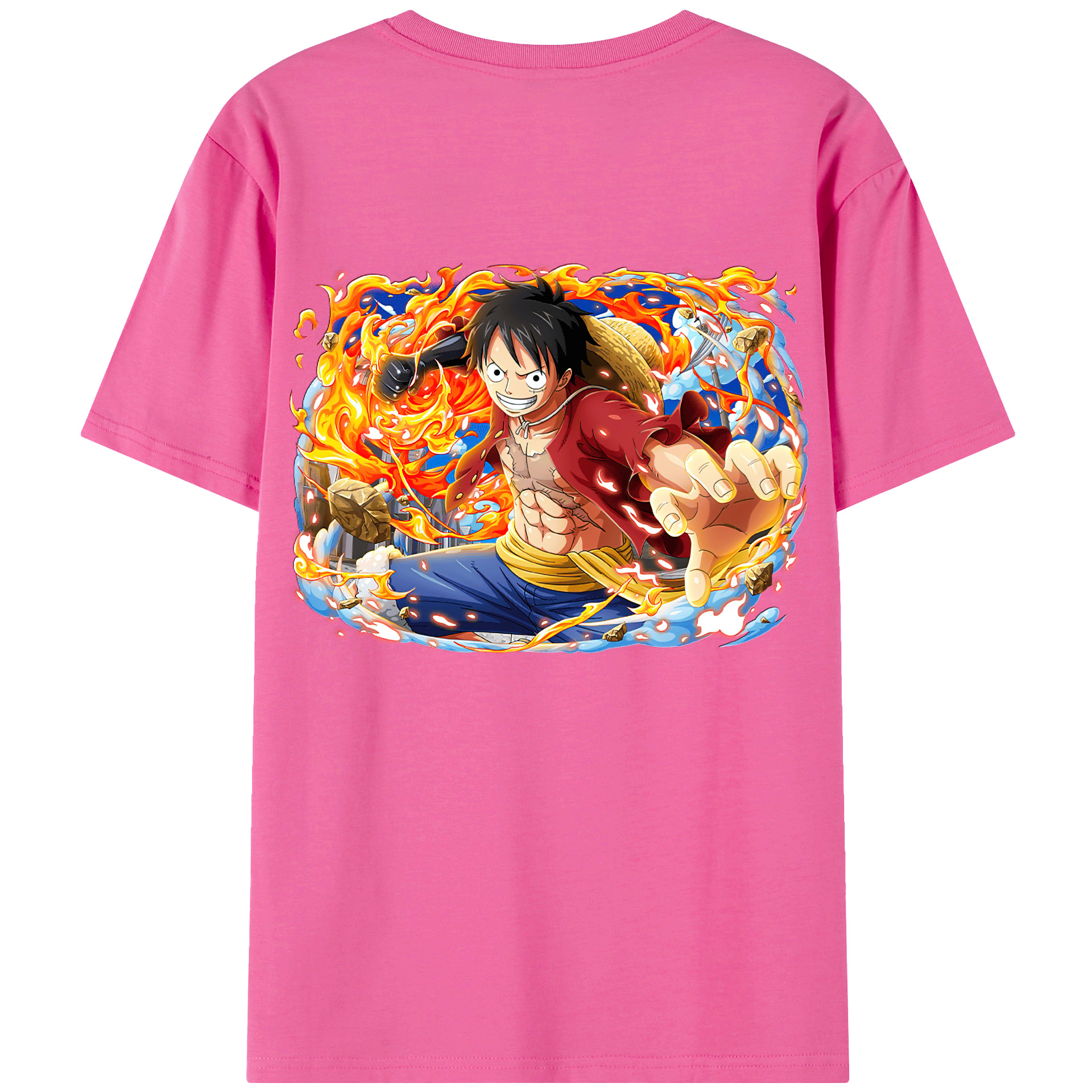 ワンピース モンキー・D・ルフィ ONE PIECE Monkey D. Luffy レディース半袖Tシャツ(バックプリント)